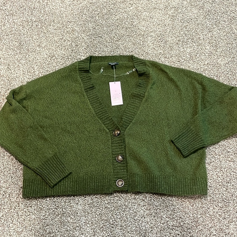NWT Wild Fable Target Green Cropped Cardigan size Small